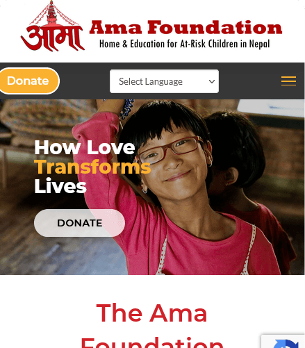 The Ama Foundation website